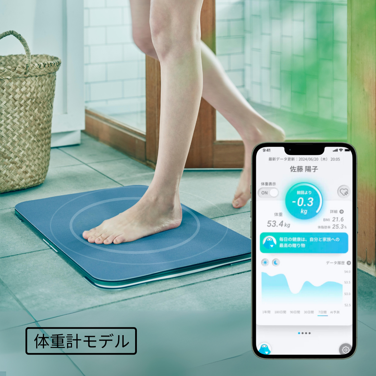 スマートバスマット 体重計モデル