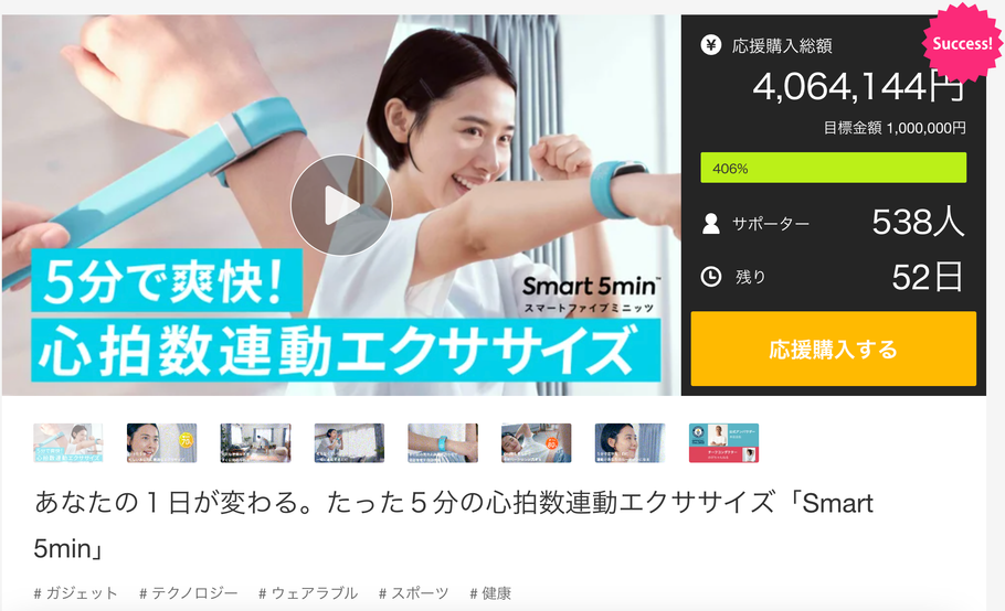 『Smart 5min』がMakuake開始から24時間で目標金額400％を達成！デイリーランキング1位を獲得！